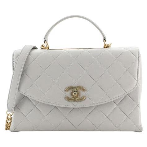 CHANEL Lambskin Quilted Large Trendy Spirit Top Handle Bag 